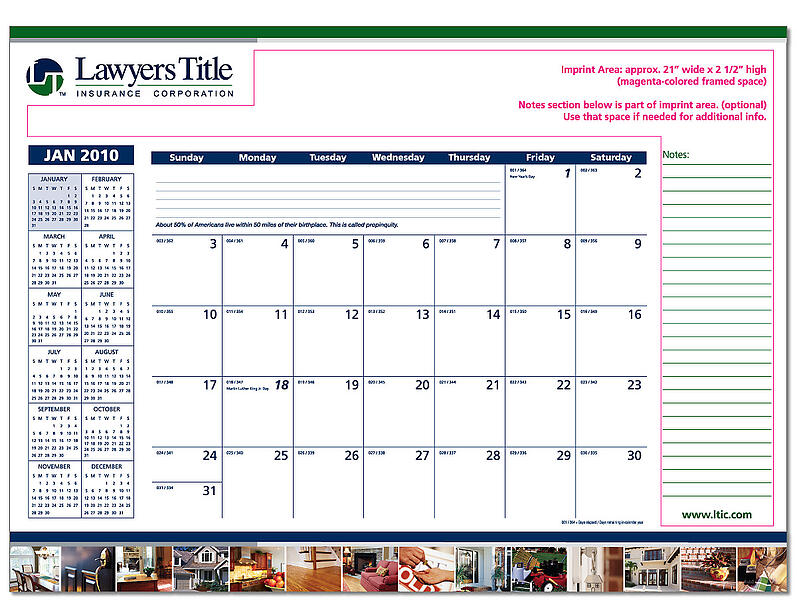 Lawyers Title Print Shop Desk Pad Calendars