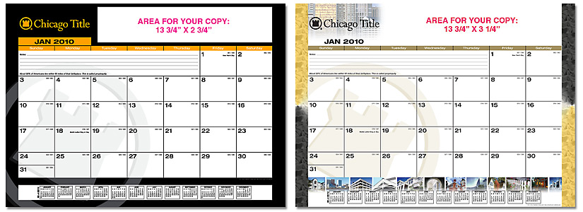 Chicago Title Desk Pad Calendar