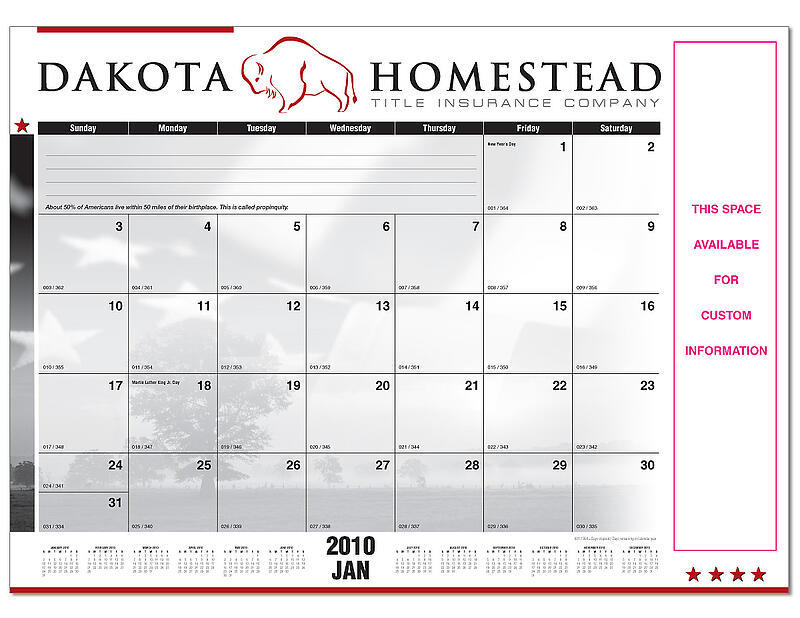 Dakota Homestead Title Desk Pad Calendars
