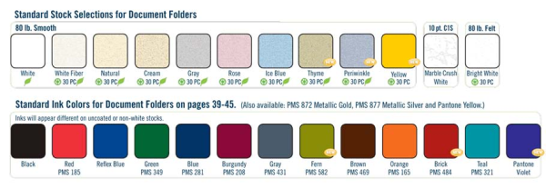 2010 Document folder color chart