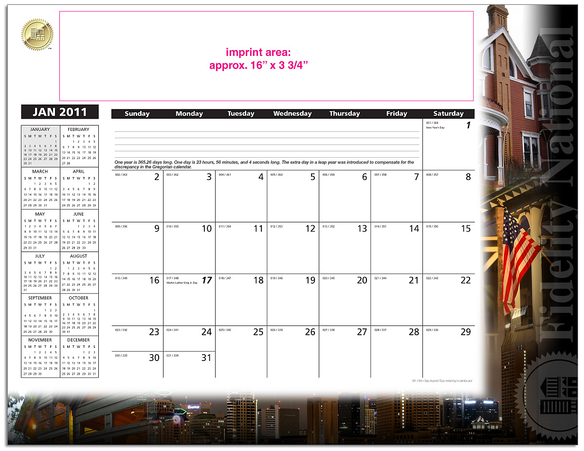 Fidelity Title Western Region Desk Pad Calendars